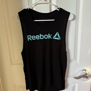 Reebok Black Tank Top with Blue Logo